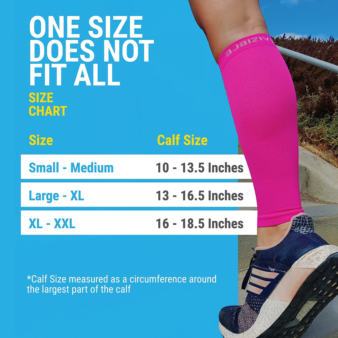 Calf Compression Sleeve - Toeless Leg Compression Socks for Men & Women - Calf Sleeves For Shin Splints, Calf Pain Relief, Running, Cycling, Travel, Varicose Veins, Maternity - 1 Pair