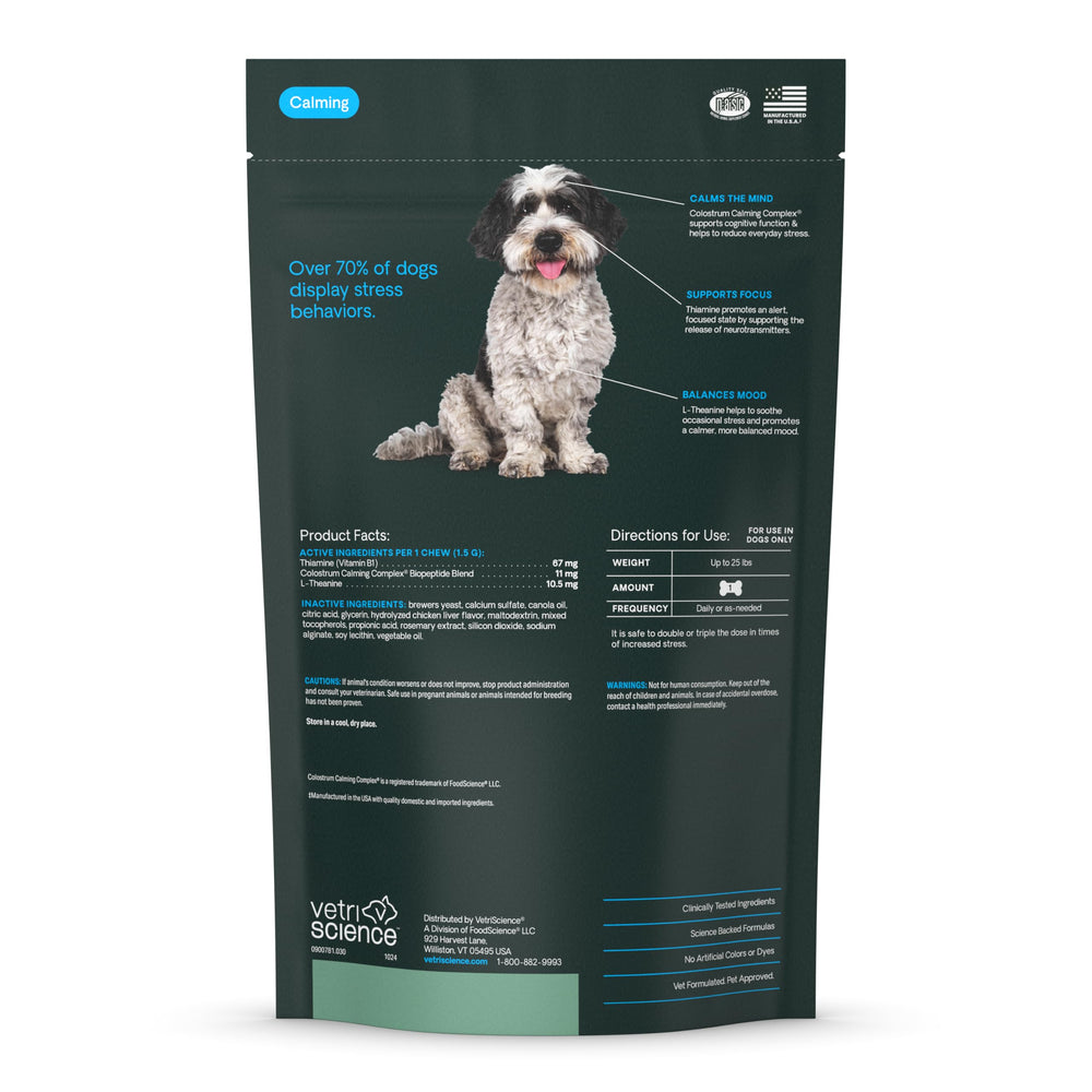 Composure Calming Treats for Small Dogs and Puppies Anxiety, Separation Stress, Thunder and Barking - Yummy Chews Pets Love, 30 Chews