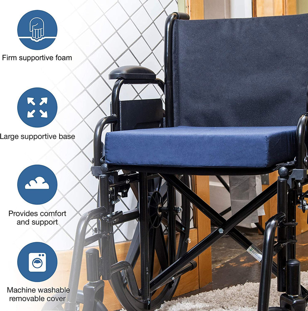 Seat and Chair Cushion for Office Chairs, Wheelchairs, Scooters, Kitchen Chairs or Car Seats, FSA HSA Eligible, for Support and Height while Reducing Stress on Back, Tailbone or Sciatica