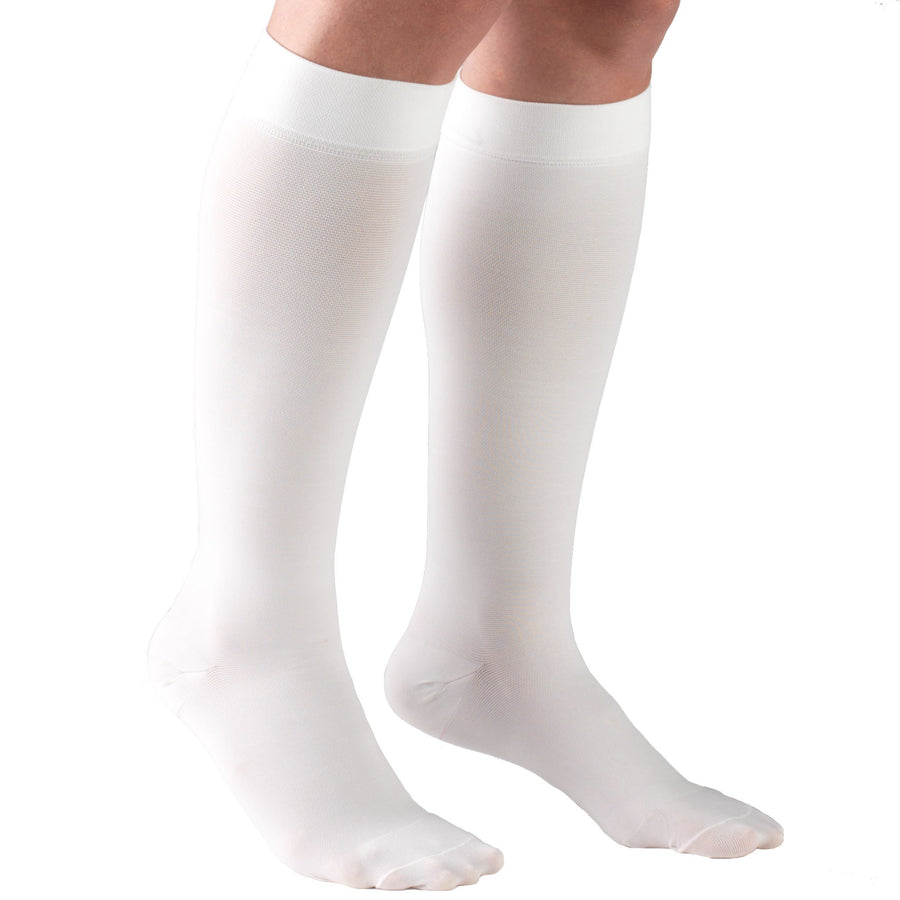 Truform Closed Toe, Knee High 20-30 mmHg Compression Stockings, White, X-Large