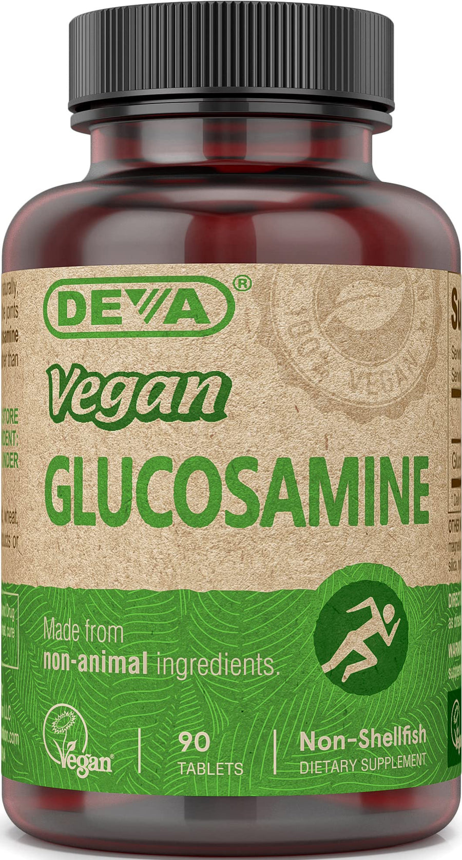 Vegan Vitamins Glucosamine Tablets, 90-Count Bottle