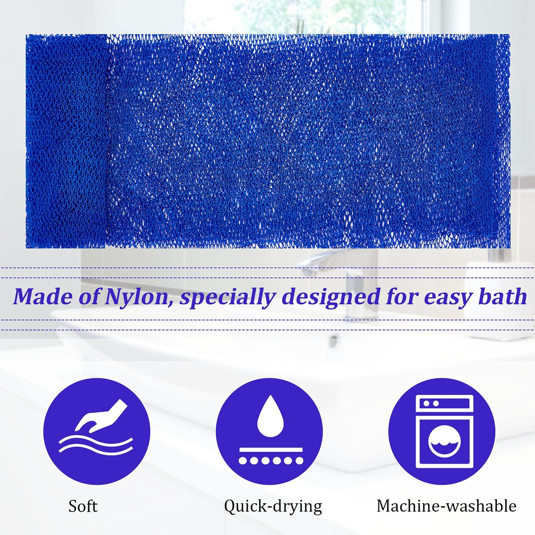 2 Pieces African Net Sponge African Body Exfoliating Net African Net Bath Exfoliating Shower Body Scrubber Back Scrubber Skin Smoother for Daily Use or Stocking Stuffer (Blue)