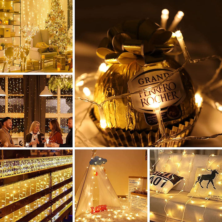 16ft String Lights 40 LED Remote (Timer Dimmable), Battery Operated Waterproof Fairy Lights with 8 Modes, Warm White