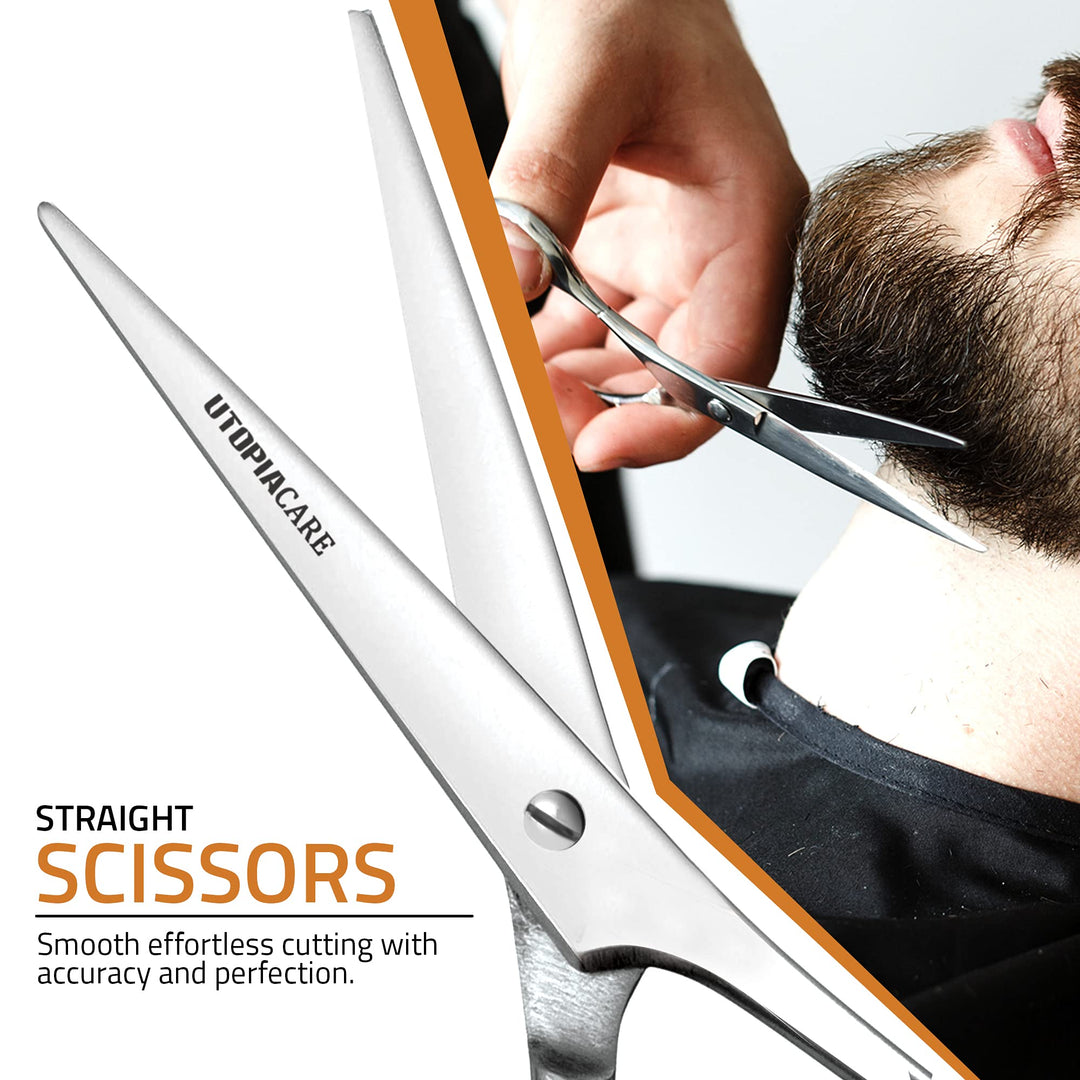 Hair Cutting and Hairdressing Scissors 6.5 Inch, Premium Stainless Steel shears with smooth Razor & Sharp Edge Blades, for Salons, Men & Women, Kids, Adults, & Pets - Silver