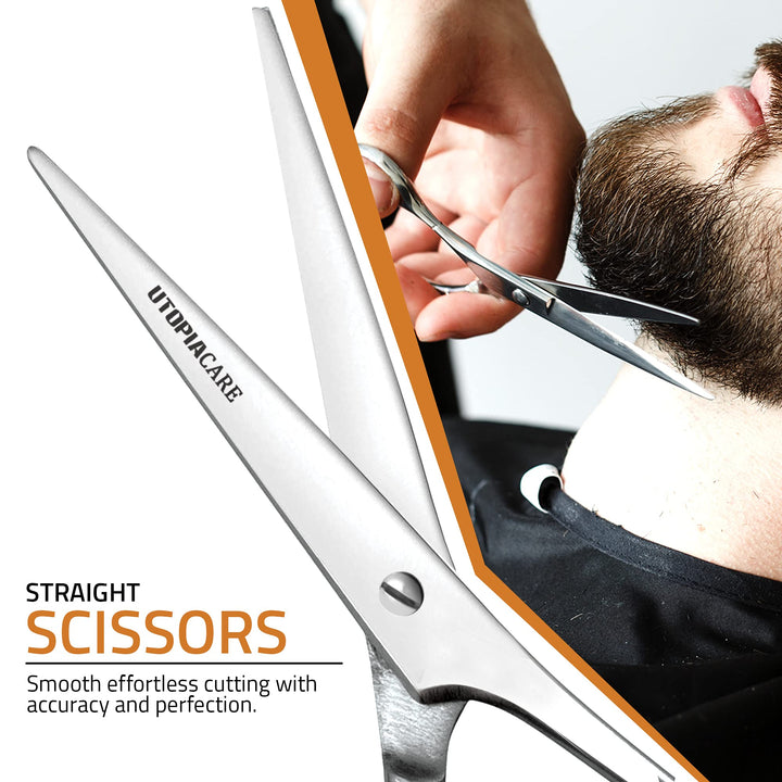 Hair Cutting and Hairdressing Scissors 6.5 Inch, Premium Stainless Steel shears with smooth Razor & Sharp Edge Blades, for Salons, Men & Women, Kids, Adults, & Pets - Silver