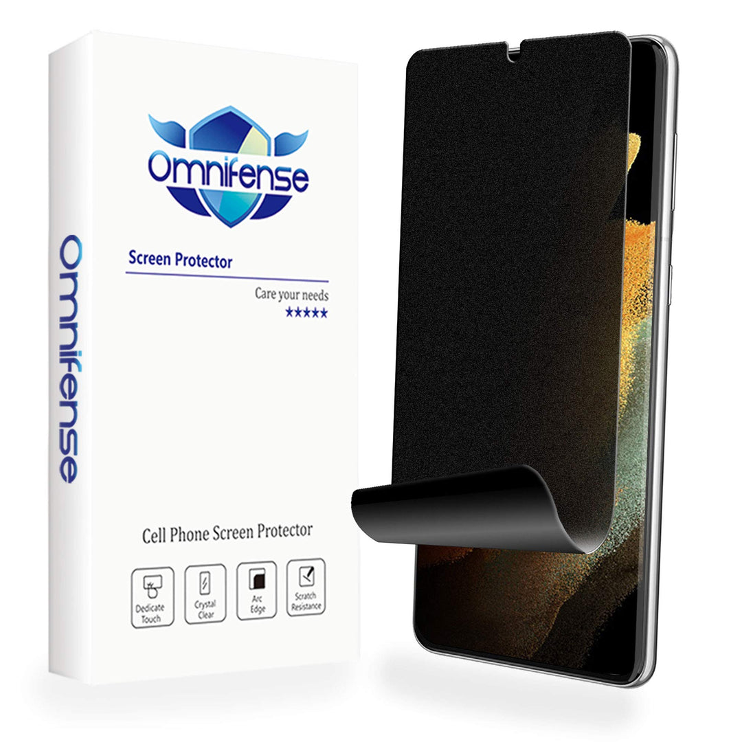 Galaxy S21 Ultra 5G Screen Protector Matte Privacy Full Adhesive Soft Film (NOT Tempered Glass), Support Fingerprint Unlock Matte Finish Surface Anti Glare 2 Way Anti Spy Privacy Protection