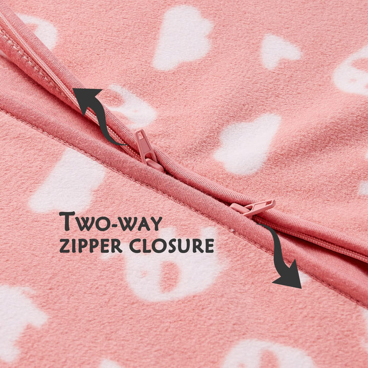 Micro Fleece Baby Sleep Sack 18-24 Months with Long Sleeves 1.5 TOG, Plush Warm Baby Wearable Blanket with 2-Way Zipper, Baby Girls Sleeping Bag for Toddler, Elephant