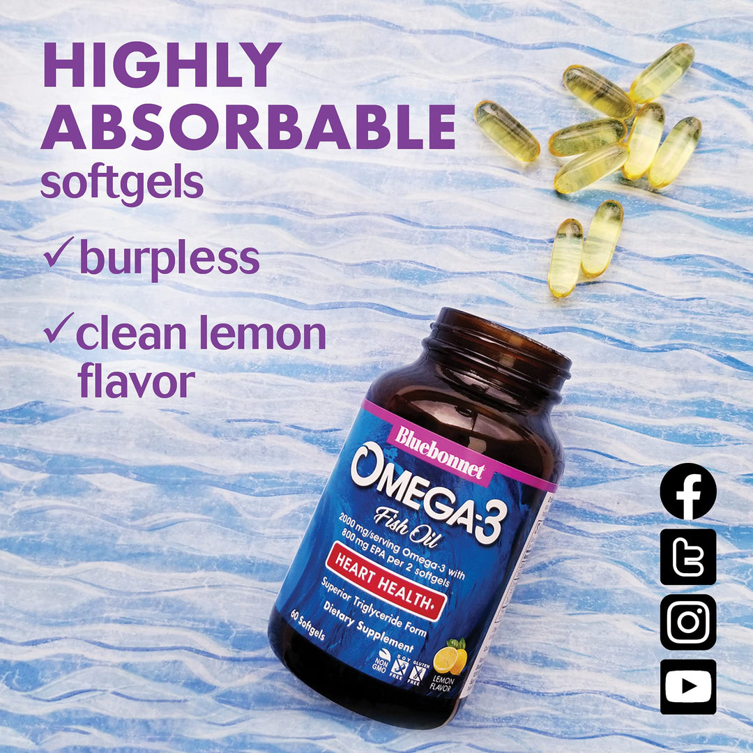 Bluebonnet Nutrition EPAx Omega-3 1000 MG Heart Formula, 120 CT