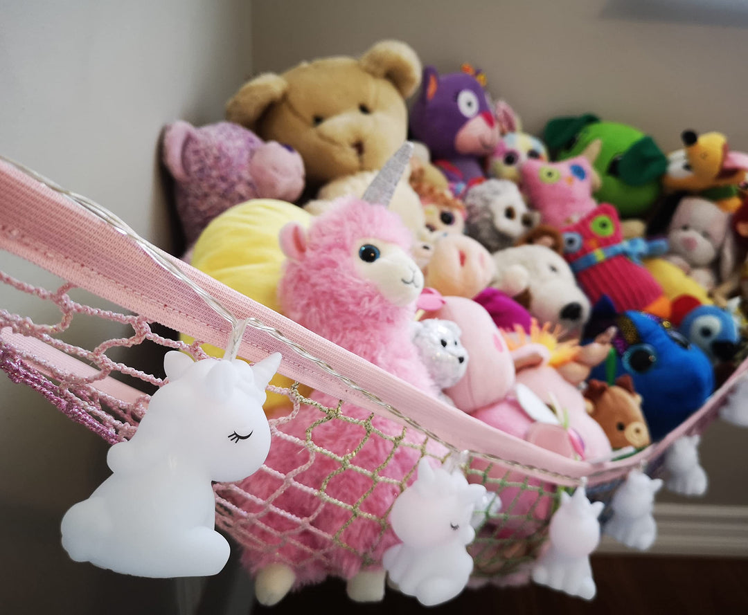 Storage Hammock Stuffed Toys Organizer - Fits 30-40 Plush Animals. Great Mermaid Gift for Girls. Instead of Bins and Toy Chest – Displays Teddies Easily. (Unicorn, X-Large (Pack of 1))
