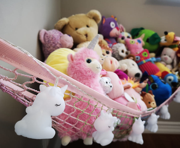 Storage Hammock Stuffed Toys Organizer - Fits 30-40 Plush Animals. Great Mermaid Gift for Girls. Instead of Bins and Toy Chest – Displays Teddies Easily. (Unicorn, X-Large (Pack of 1))