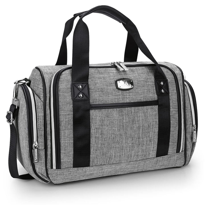 Diaper Bag, Large Baby Diaper Tote for Mom and Dad, Convertible Travel Baby Bag with Insulated Pockets (Gray)