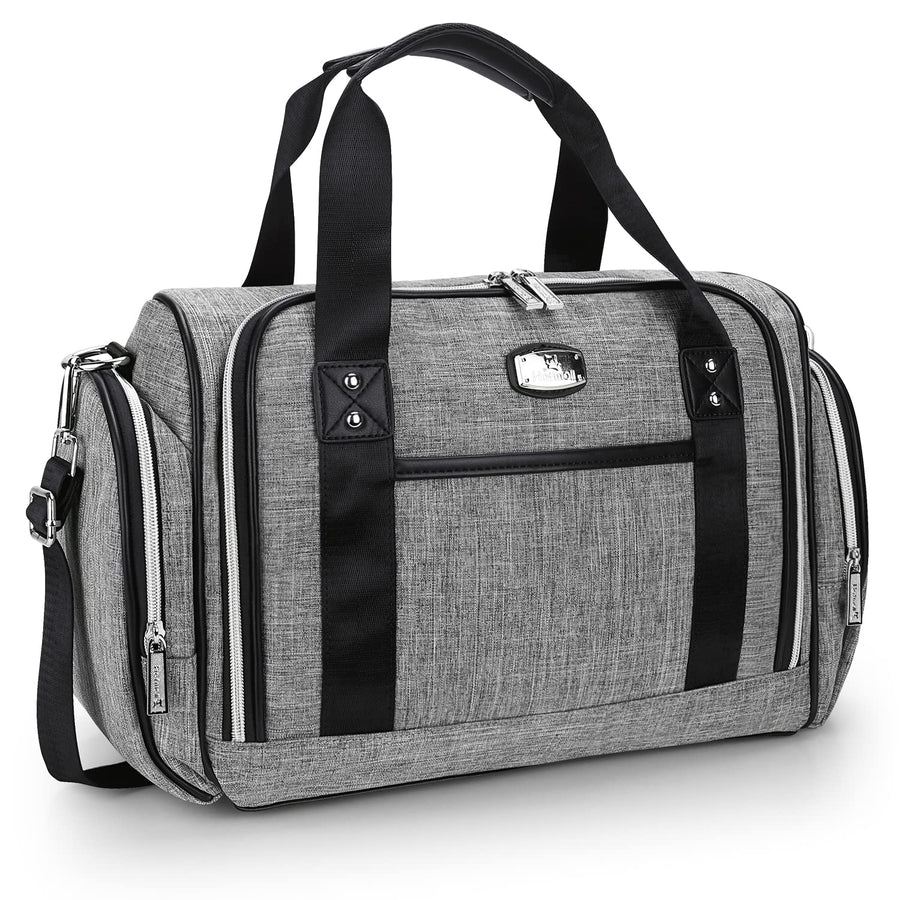 Diaper Bag, Large Baby Diaper Tote for Mom and Dad, Convertible Travel Baby Bag with Insulated Pockets (Gray)