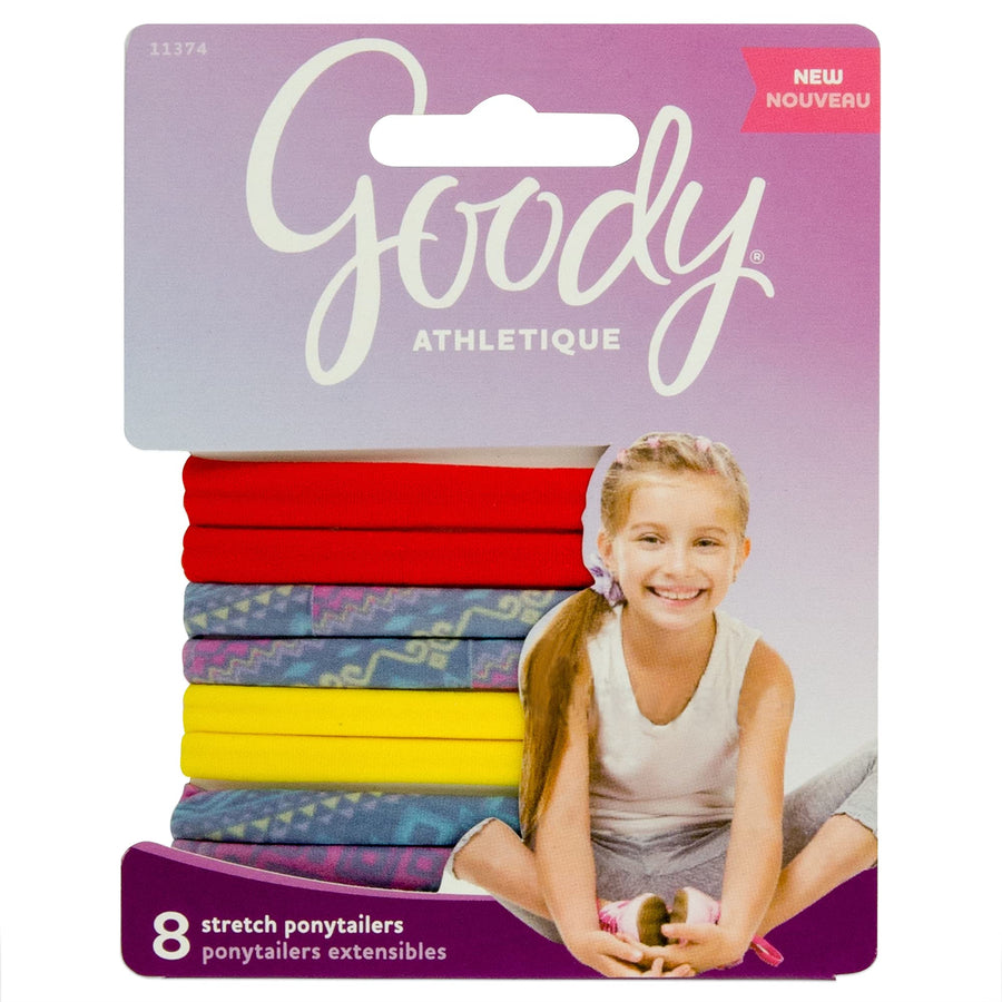 Goody Athletique Stretch Ponytail Holders, 8 count
