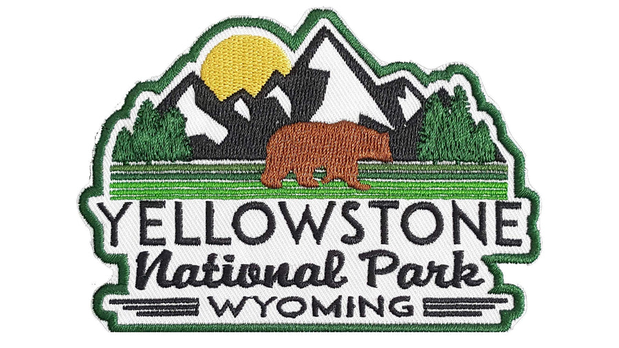 Yellowstone National Park Patch Iron On Sew On Embroidered 4 x 3