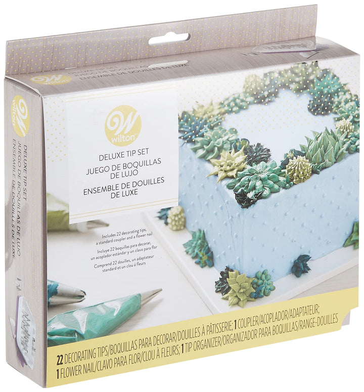 Deluxe Tip Set - Create Assorted Petals, Leaves, Basketweaves, Handwriting and More, Organize Tips Inside the Storage Case, 25-Piece