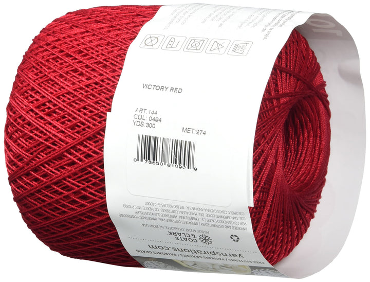 RED HEART Classic Crochet Thread, 10, Victory Red, 900 Foot