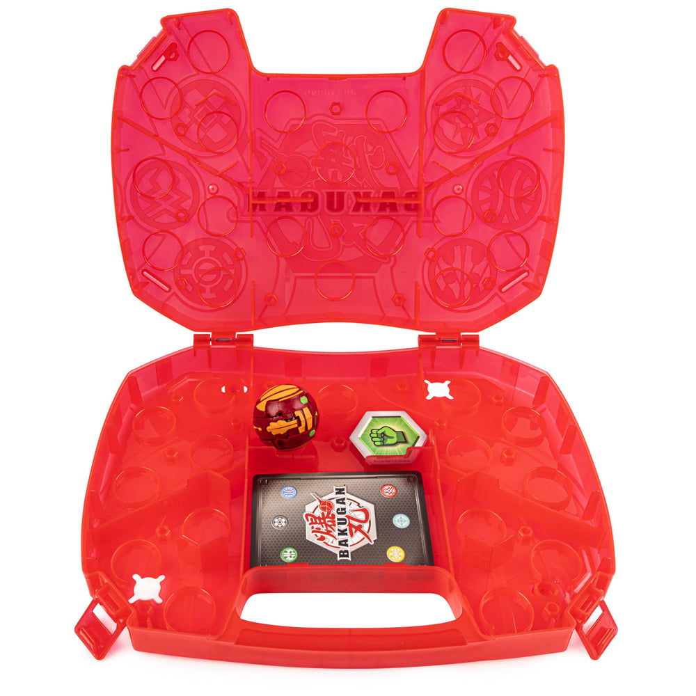, Baku-Storage Case with Dragonoid Collectible Action Figure and Trading Card, Red