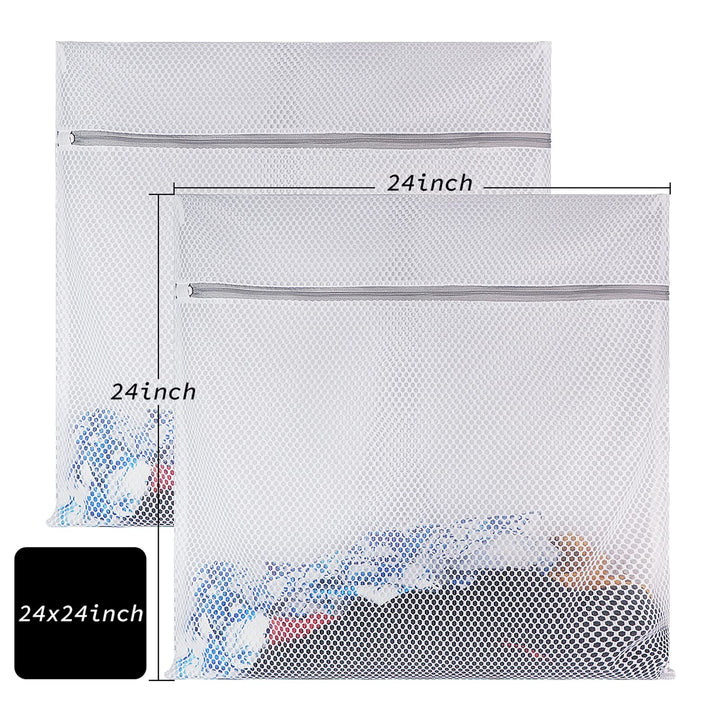 2 Pack Mesh Laundry Bag-2XXL Oversize Delicates Laundry Bag-Extra Large Durable Laundry Wash Bag with New Honeycomb Mesh-Big Clothes,Household,Bed Sheet,Stuffed Toys, Curtain,Blanket,Bedcover,Sweater