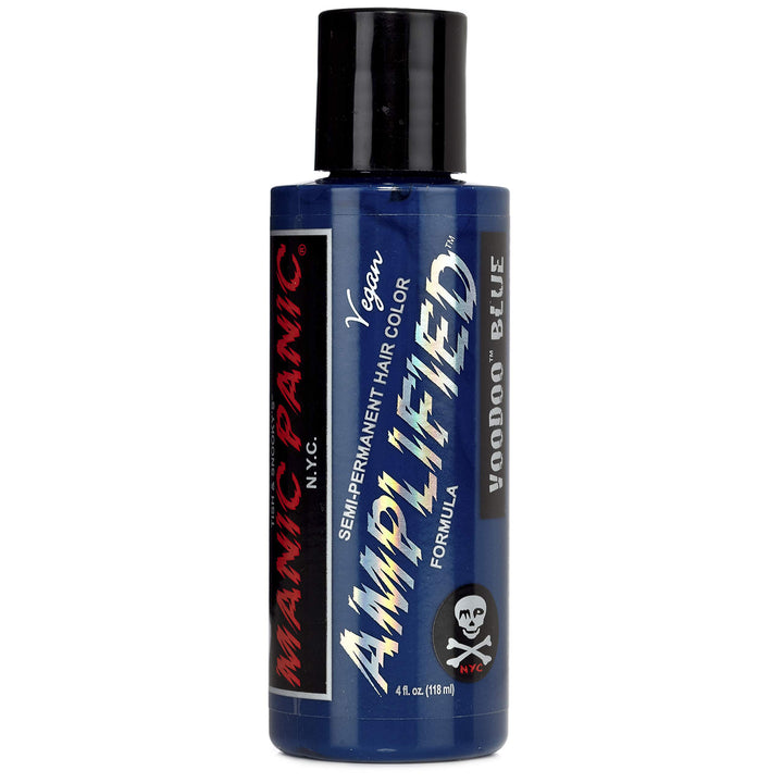 Voodoo Blue Hair Color - Amplified - Semi Permanent Hair Dye - Dark Cyan Blue with Green Undertones - For Dark, Light Hair- Vegan, PPD & Ammonia Free For Coloring Hair on Men & Women