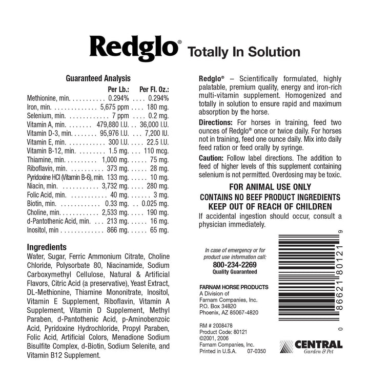 Redglo Liquid Multi-Vitamin Supplement for Horses, 1 gallon