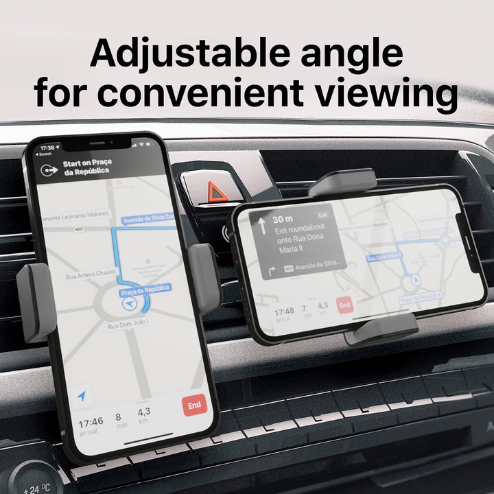 Phone Vent Holder Cell Phone Mount Holder for Car with Double Clamp Grip, Compact & Durable for iPhone, Galaxy and All Smartphones Up to 6.5
