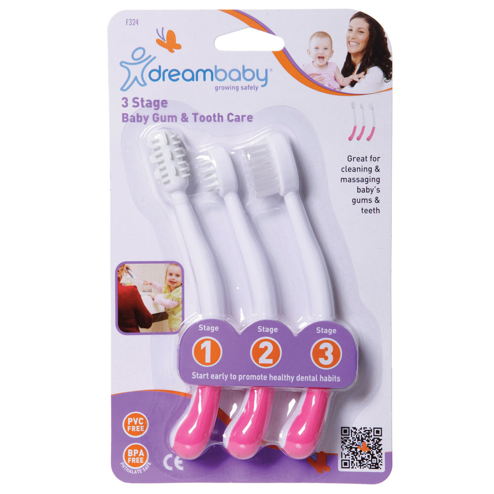 Three Stage Toothbrush Set, Pink