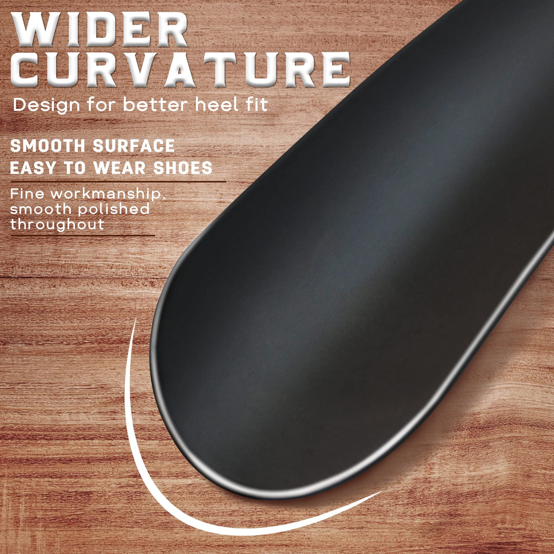 Metal Shoe Horns with Leather Handle Stainless Steel Shoehorn for Traveling