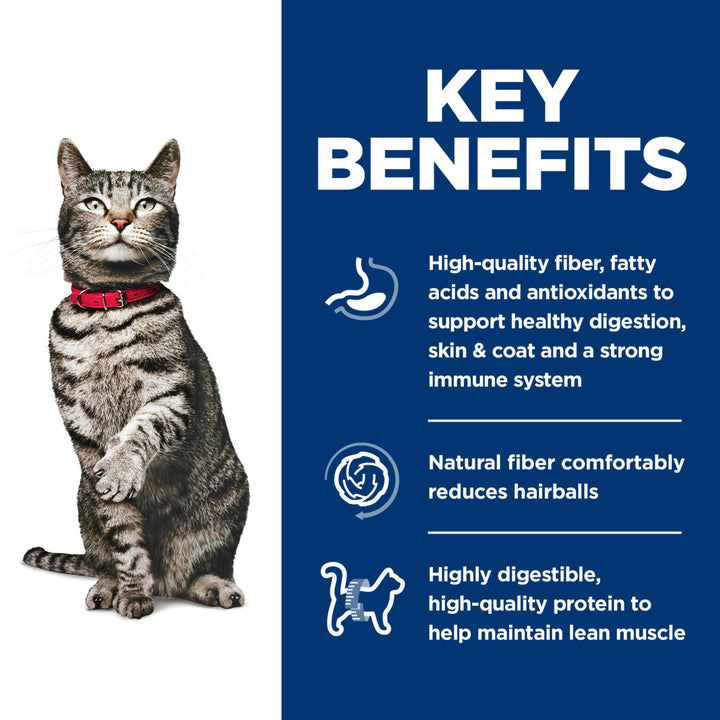Hill's Science Diet Urinary Hairball Control, Adult 1-6, Urinary Track Health & Hairball Control Support, Dry Cat Food, Chicken Recipe, 3.5 lb Bag