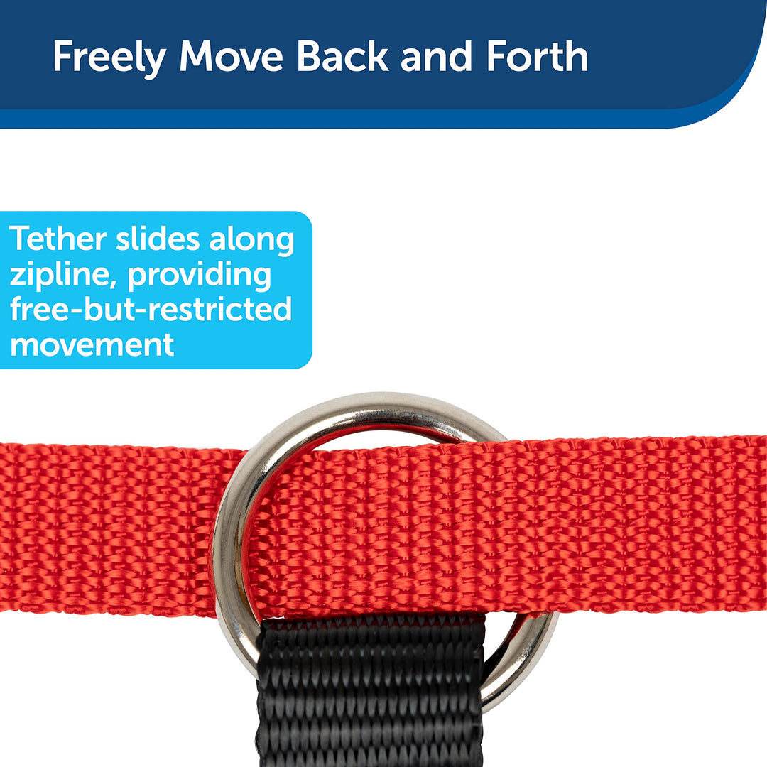 Happy Ride Dog Zipline - Back Seat Leash, Great for Travel Red, 1 Size - 72 in