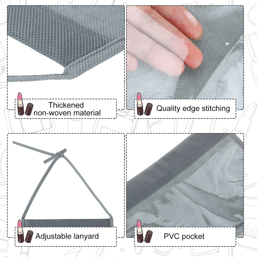 Headband Holder,Hanging Headband Storage Organizer Women, headphone organizer classroom Hair Accessory Holder with PVC Clear Pockets(8.7 inches,Gray)