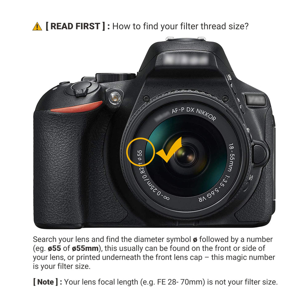 Multi-Coated 55mm UV Filter for Nikon D3500 D3400 D5600 D7500 with DX AF-P 18-55mm Kit Lens for Sony A7IV A7III A7II A7 with FE 28-70mm Kit Lens and Other Lenses with 55mm Filter Thread