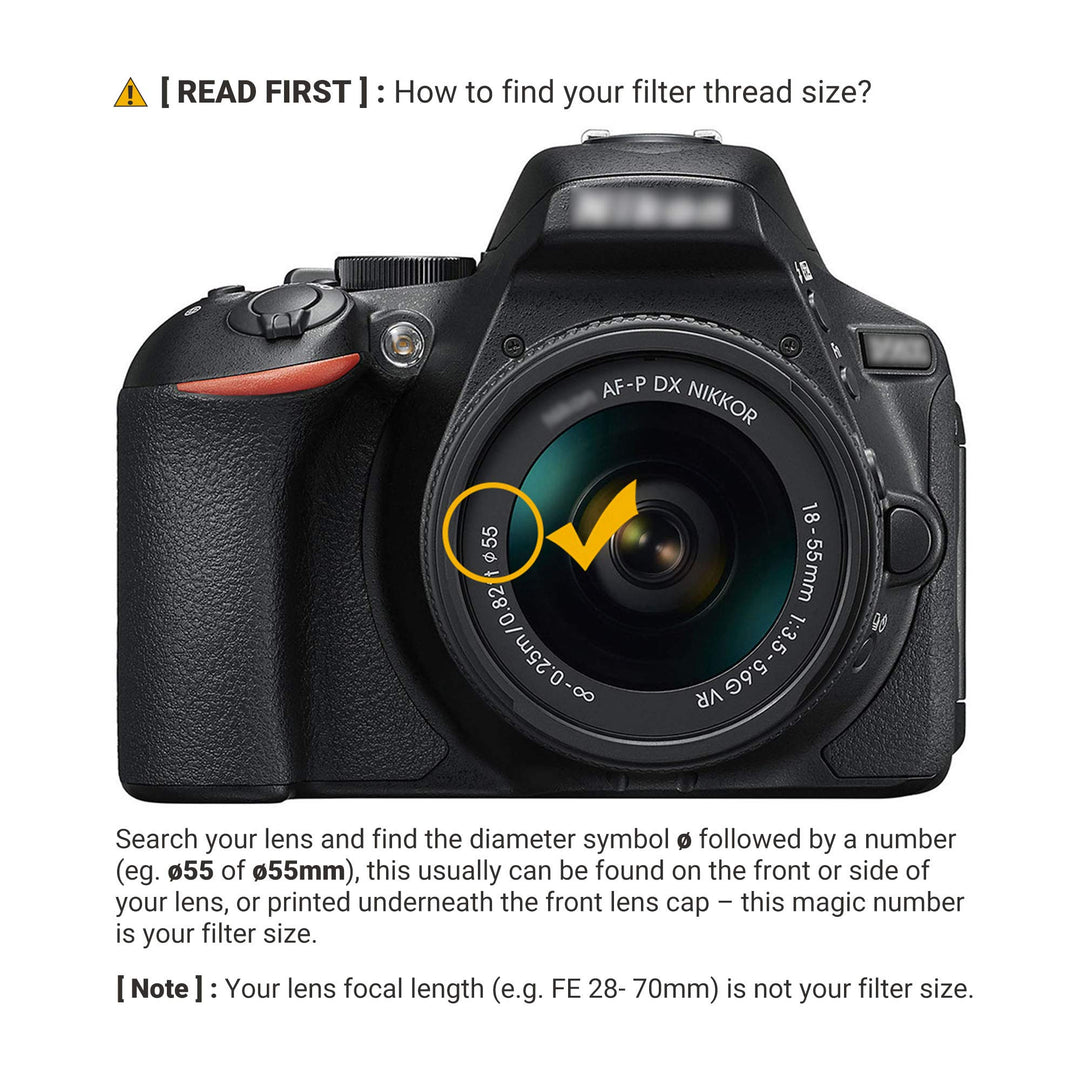 Multi-Coated 55mm UV Filter for Nikon D3500 D3400 D5600 D7500 with DX AF-P 18-55mm Kit Lens for Sony A7IV A7III A7II A7 with FE 28-70mm Kit Lens and Other Lenses with 55mm Filter Thread