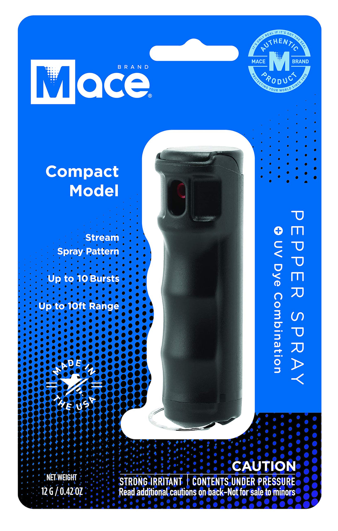 Brand Maximum Strength Pepper Spray with KeyGuard Hard Case (Black) – Accurate 10’ Powerful Pepper Spray, Flip Top Safety Cap, Leaves UV Dye on Skin – Great for Self-Defense, 11 Gram, (80391)