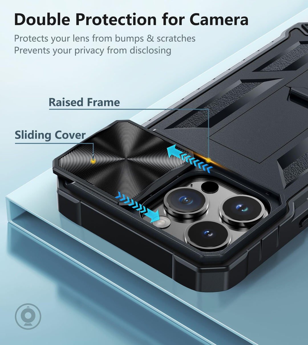 for iPhone 13-Pro-Max Phone Case: for Apple iPhone 14/13 Pro Max | Military Grade Dropproof Cell Phone Cover with Kickstand & Slide | Heavy Duty Rugged Protection Phonecase - Blue