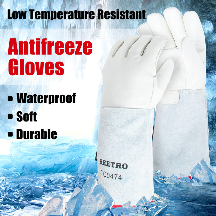 -292— -418/-180— -250 or Above Antifreeze Gloves for Dry Ice Handling Liquid Nitrogen Low Temperature Resistant Sponge Inner 14 Inch