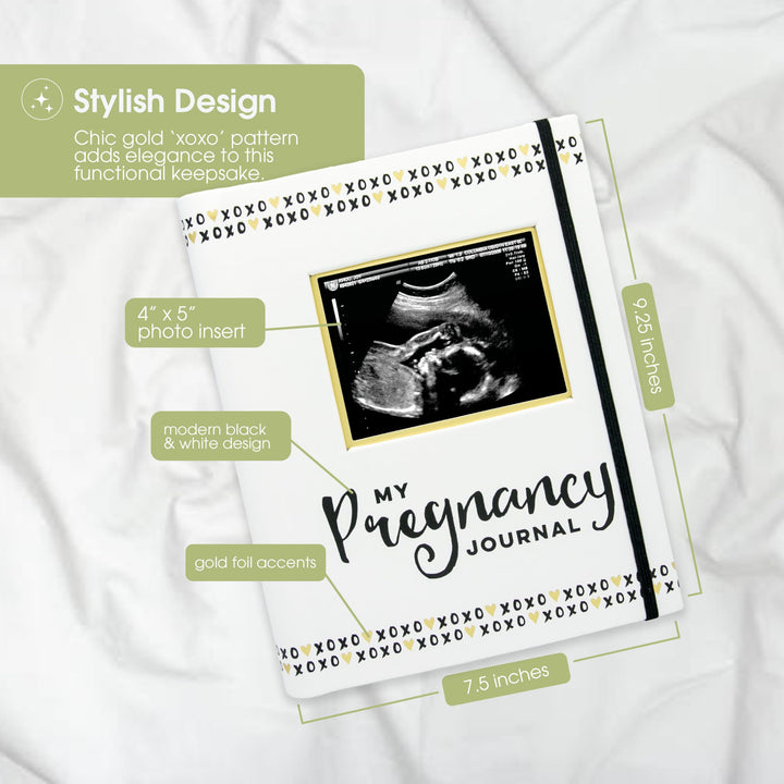 My Pregnancy Journal - 74-Page Memory Book and Photo Album, Gender Neutral Planner for Expecting Moms, Includes Milestone Sections and Ultrasound Photo Insert