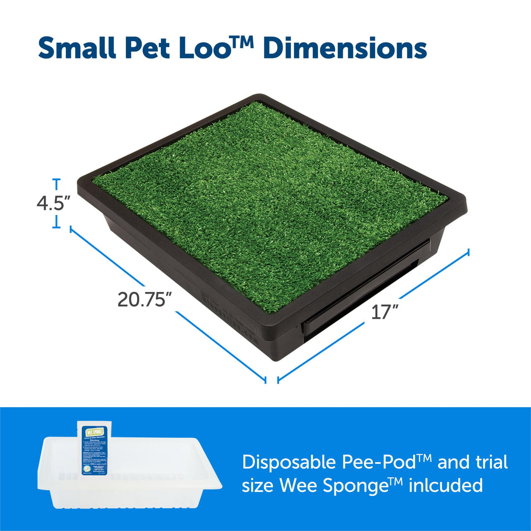 Pet Loo Indoor Pet Toilet, Portable Dog Potty Station, Grass Pad Tray of Synthetic Grass Mat, Easy to Clean, Large