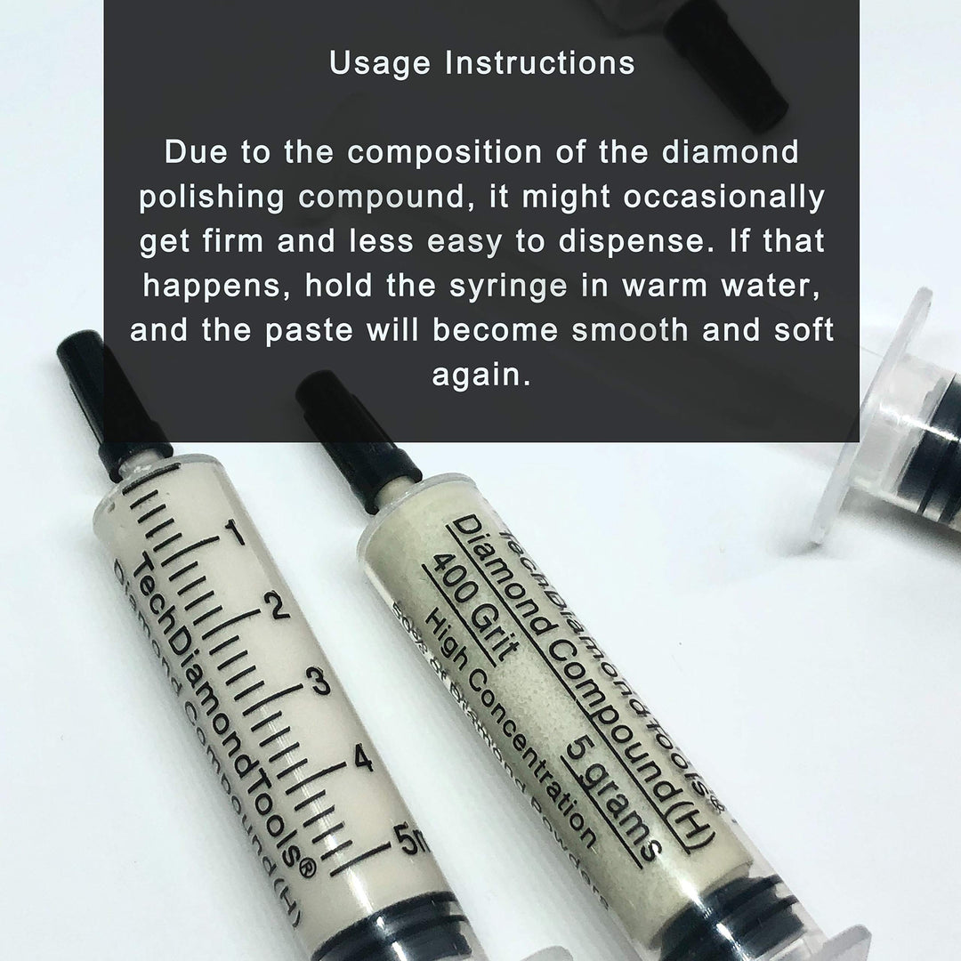 Diamond Polishing Compound Kit of 5 Polishing Paste USA Made 5000 8000 14000 50000 100000 Grit for Marble Glass Metal Rock Jewelry Resin Silver Gemstone with 10% of Diamond Powder