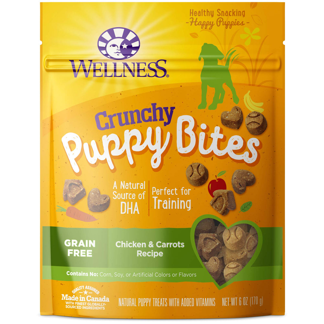 Puppy Treats, Natural, Training Treat, Grain Free, Crunchy Chicken & Carrot (6 Ounce bag)