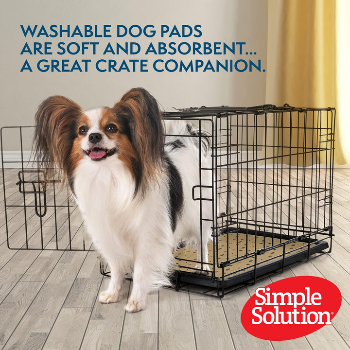 Large Washable Puppy Pad | Reusable Dog Pee Pad | Absorbent and Odor Controlling | 30x32 Inches, 2 Count, Black & Beige