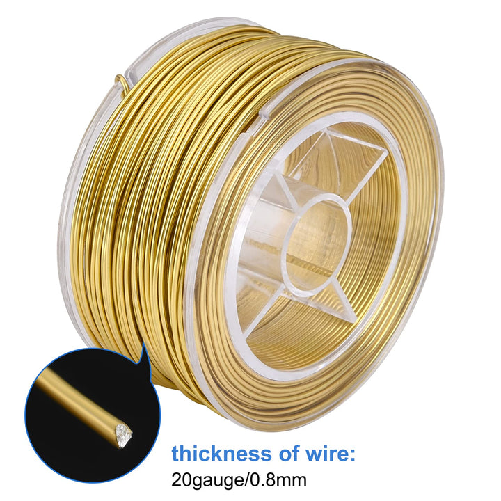 196Feet Anodized Aluminum Craft Wire 20 Gauge Flexible Jewelry Beading Wire for Sculpting, Armature, Jewelry Making and Garden, Light Khaki