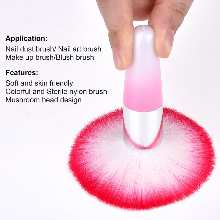 2 Pieces Soft Nail Art Dust Remover Powder Brush Cleaner for Acrylic and Makeup Powder Blush Brushes