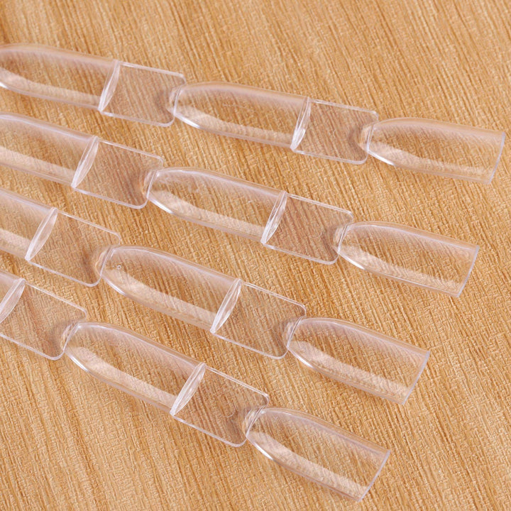 2 Set 300 Tips Clear Nail Art Tip Sticks Fan Shaped Nail Wheel Display Practice Sticks Tool with Metal Split Ring