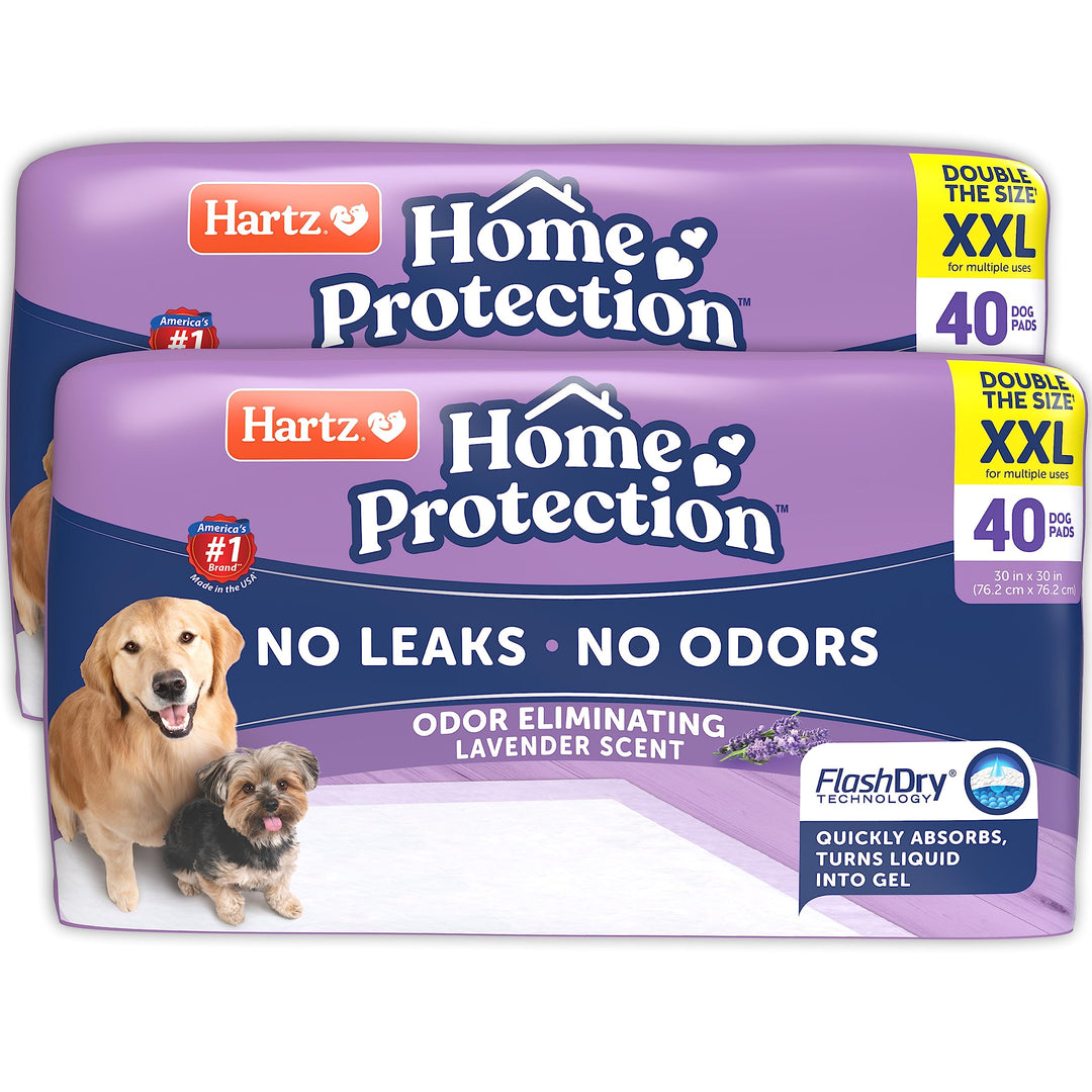 Home Protection Lavender Scented Dog Pads, XXL 80 Count, Super Absorbent & Won't Leak, Odor Eliminating