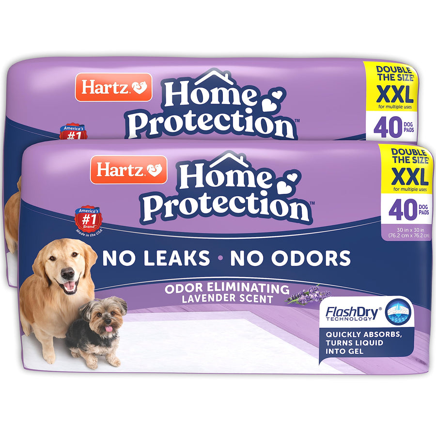 Home Protection Lavender Scented Dog Pads, XXL 80 Count, Super Absorbent & Won't Leak, Odor Eliminating