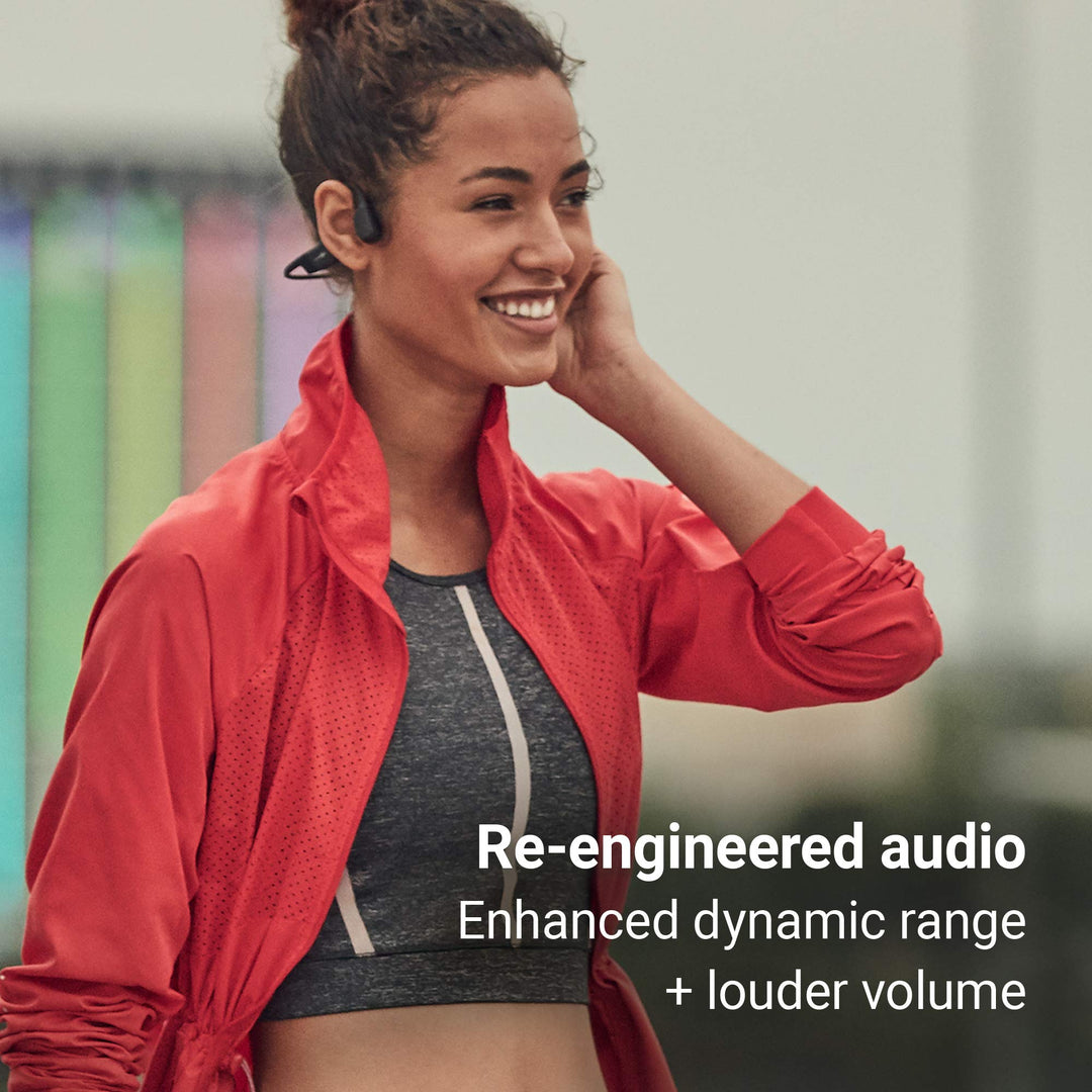 Aeropex (Rebranded as Shokz OpenRun) - Open-Ear Bluetooth Bone Conduction Sport Headphones - Sweat Resistant Wireless Earphones for Workouts and Running - Built-in Mic