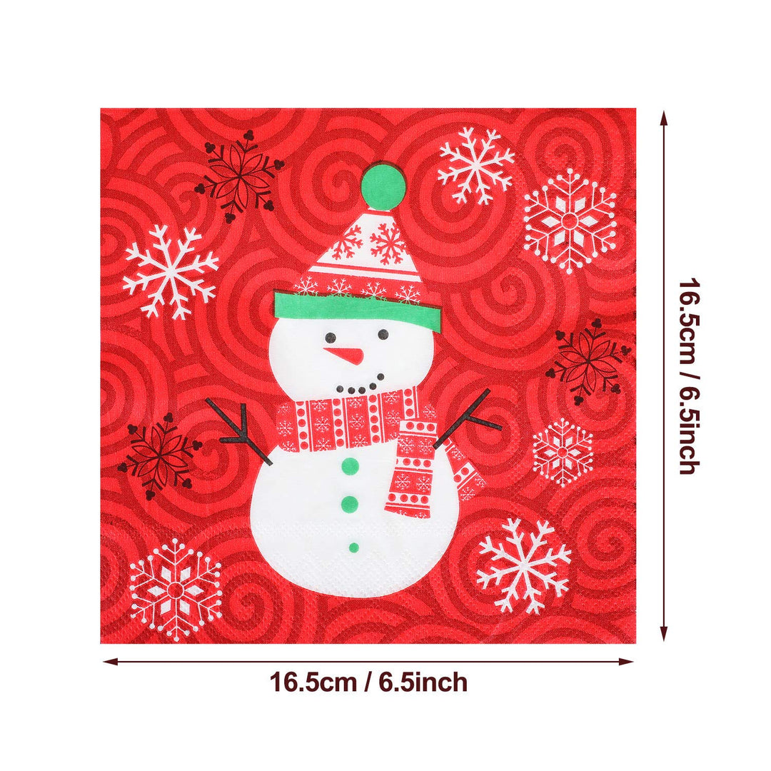 80 Pieces Christmas Napkins Disposable Cocktail Napkins Paper Decorative Napkins for Holiday Lunch Tea Christmas Party Supplies