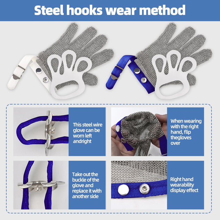 Cut Resistant Chainmail Glove, Food Grade Stainless Steel 316 Hand Protective Glove, PPE Metal Mesh Cutting Glove