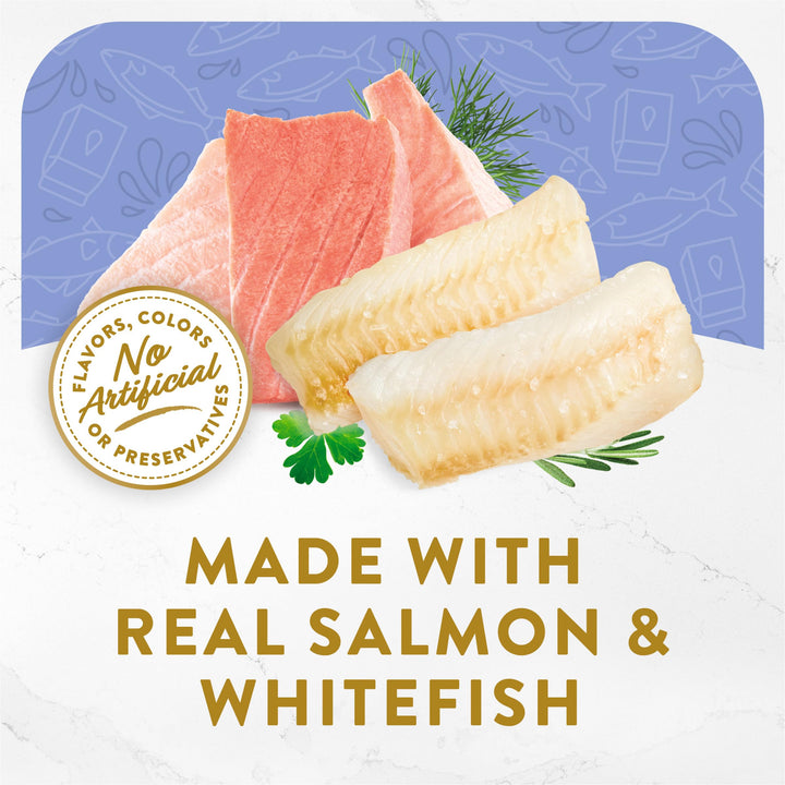 Lickable Wet Cat Food Broth Topper, Creamy Wild Salmon and Whitefish - (Pack of 16) 1.4 oz. Pouches