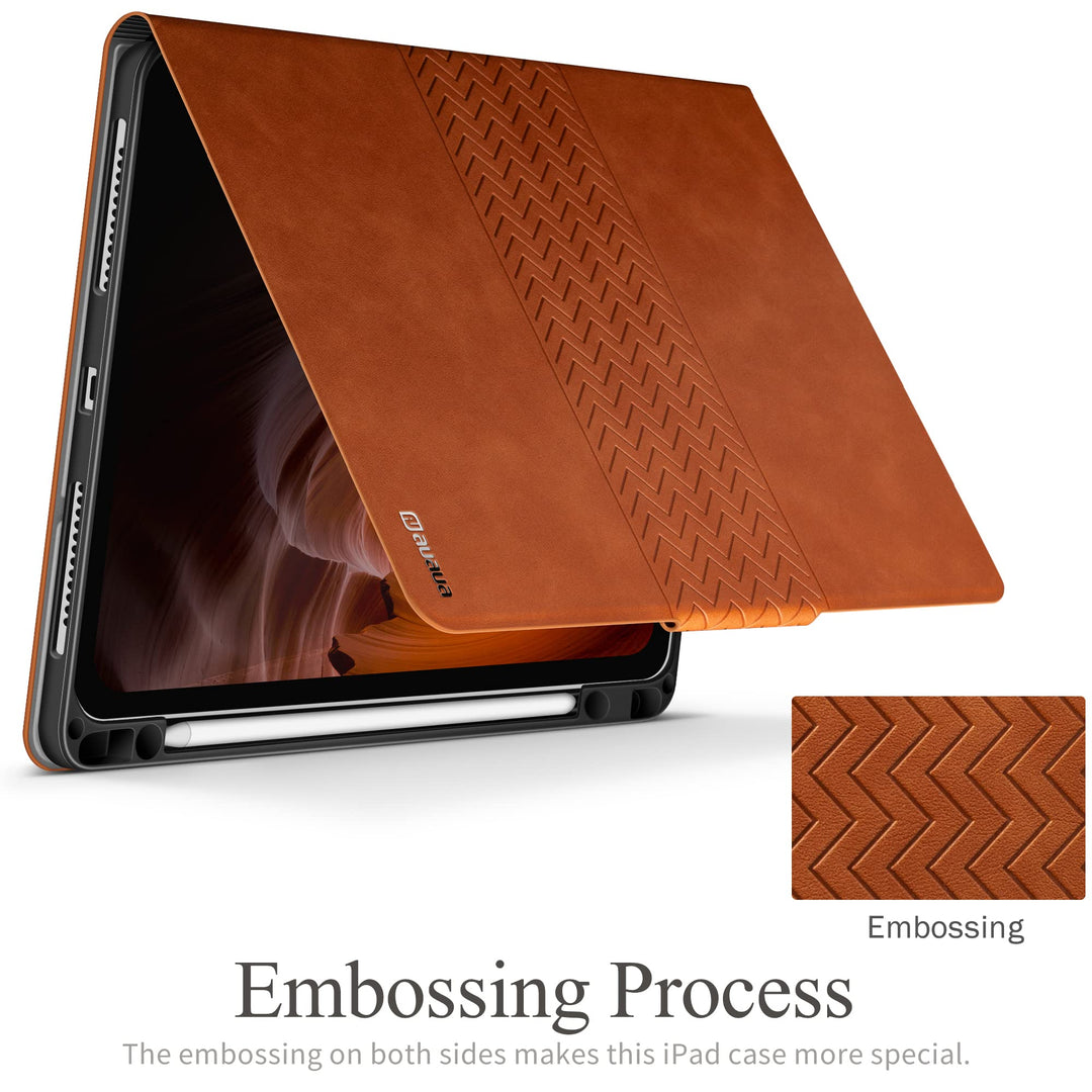 Case for iPad Pro 12.9 6th/5th/4th/3rd Generation 2022/2021/2020/2018, Slim Durable Leather Stand Cover with Pencil Holder, Auto Sleep/Wake (Brown)